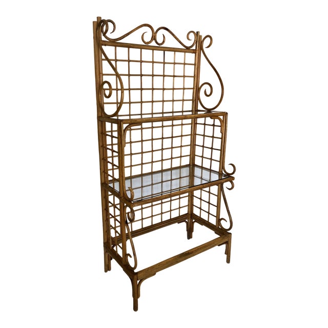 Mid Century Rattan Baker’s Rack Chairish