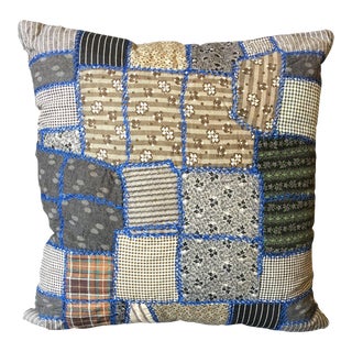Antique Quilt Fragment Pillow For Sale