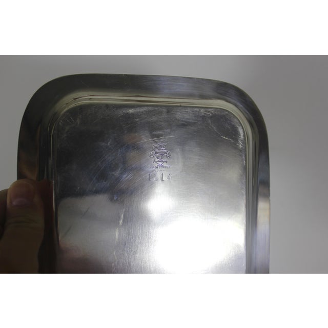 Late 20th Century Small Rectangular Silver Plated Tray With Rope Edge For Sale - Image 5 of 7