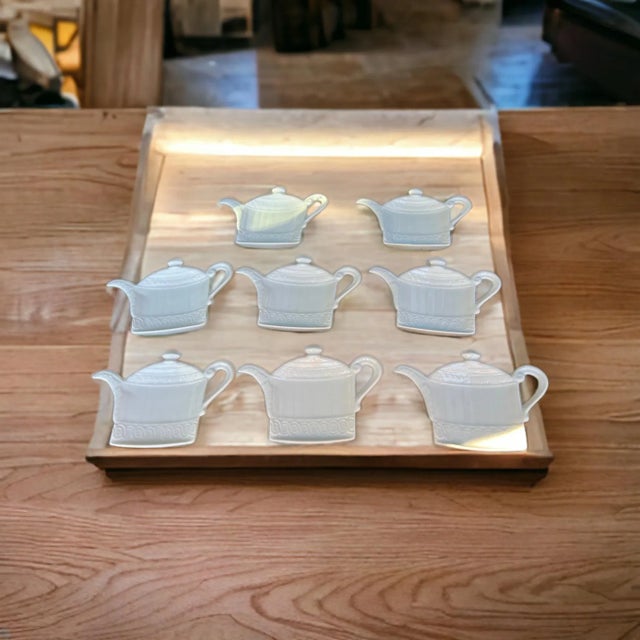 White 1950s Collection of Mikasa Tea Holders- Set of 8 For Sale - Image 8 of 8