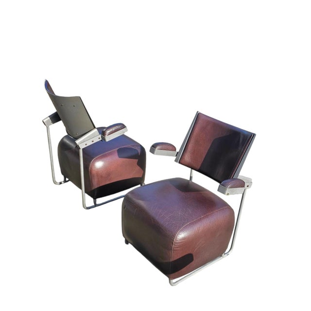 Oscar Armchairs in Brown Leather by Harri Korhonen for Inno Interior Oy, 1980s, Set of 3 For Sale - Image 14 of 15