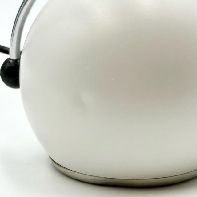 Italian Targetti Sankey Eyeball Lamps in White and Chrome, 1970s, Set of 2 For Sale - Image 10 of 16