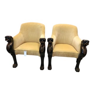 1980s Vintage Baker Furniture Cheetah Chairs- A Pair For Sale