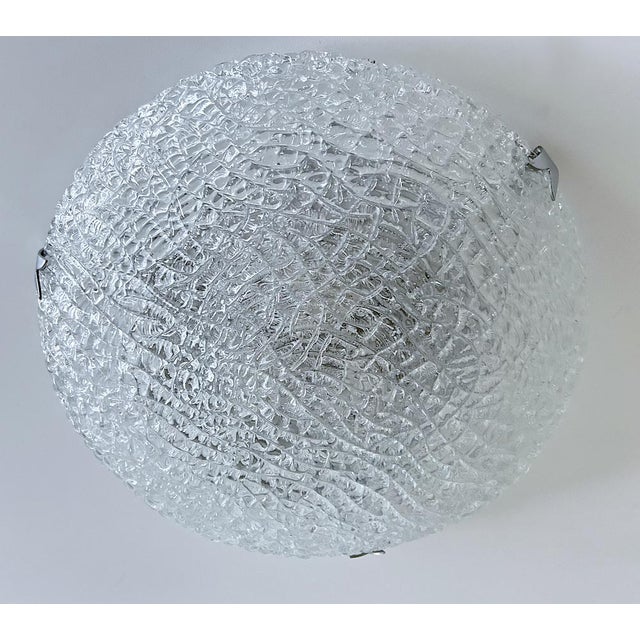 Glass Large Glass Flush Mount from Kaiser-Leuchten, 1970s For Sale - Image 7 of 12
