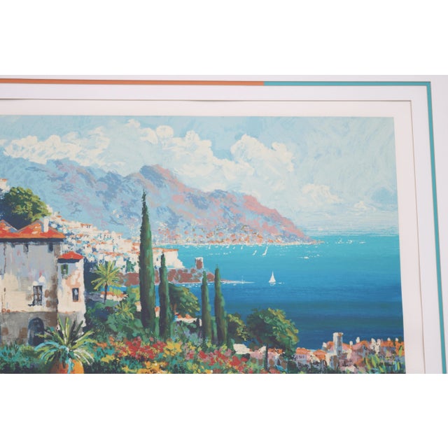 1980's Kerry Hallam Amalfi Coast Mediterranean Limited Edition Signed Serigraph For Sale - Image 10 of 18