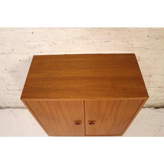 Mid 20th Century Danish Teak Nightstand With Cabinet Doors and Shelf For Sale - Image 10 of 17