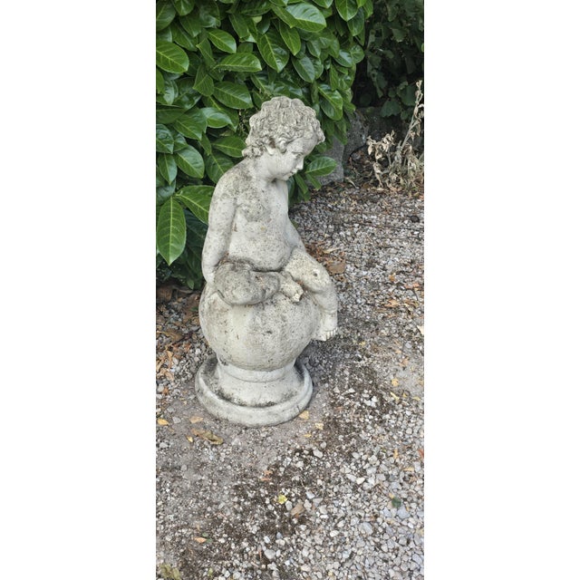 Nude Stone Seated Cherub, 1910s For Sale - Image 4 of 7