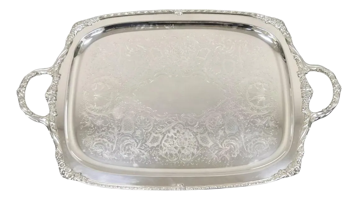 1847 Rogers Bros Heritage 9493 Large Silver Plated Serving Platter