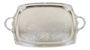 1847 Rogers Bros Heritage 9493 Large Silver Plated Serving Platter Tray