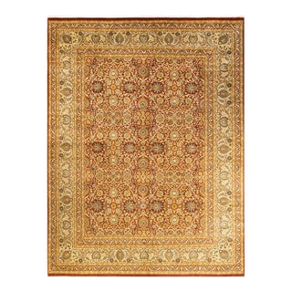 Mogul, One-of-a-Kind Hand-Knotted Area Rug in Orange, 9' 1" x 11' 10" For Sale