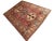 Three geometric shaped medallions on a scarlet background in Caucasian style. The rug is hand-knotted tribal style rug...