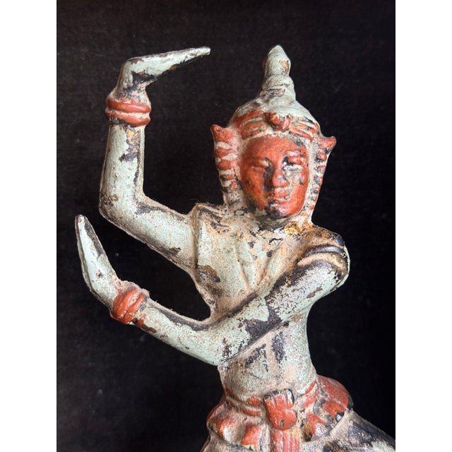 Pair of Vintage Bronze Thai Prince Statues Figurines in Shadow Box For Sale In Charleston - Image 6 of 10