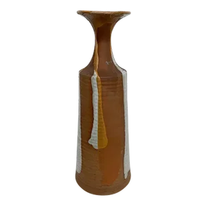 1970s Modern Art Studio Pottery Warm Colors Sculptural Vase David Cressey Style