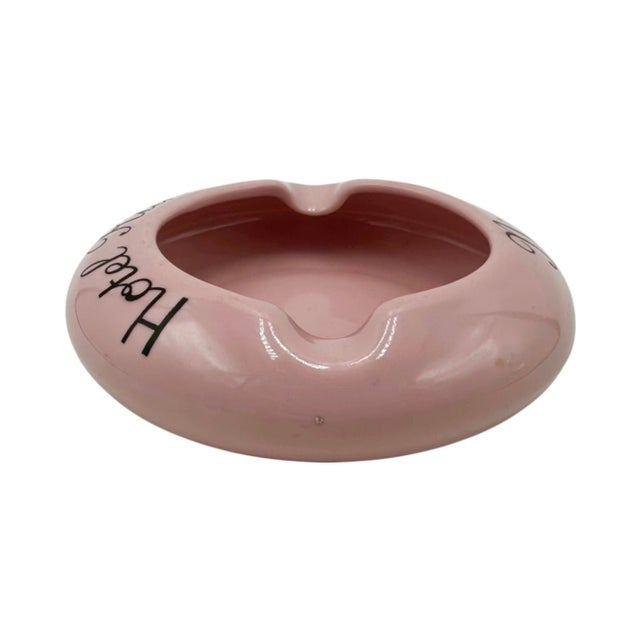 Mid-Century Modern Vintage Hotel Ruhl Nice France Pink Ashtray Catchall Dish For Sale - Image 3 of 10