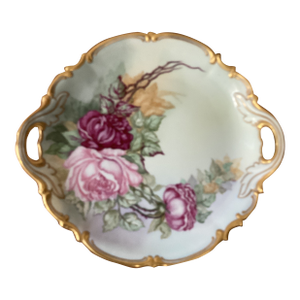 Antique Porcelain Handpainted With Gold Trim Serving Plater by Hutschenreuther Selb l.h.s. Bavaria Germany