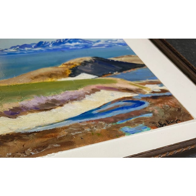 1980s Vintage Landscape / Seascape Painting Oil on Board Framed For Sale - Image 5 of 7