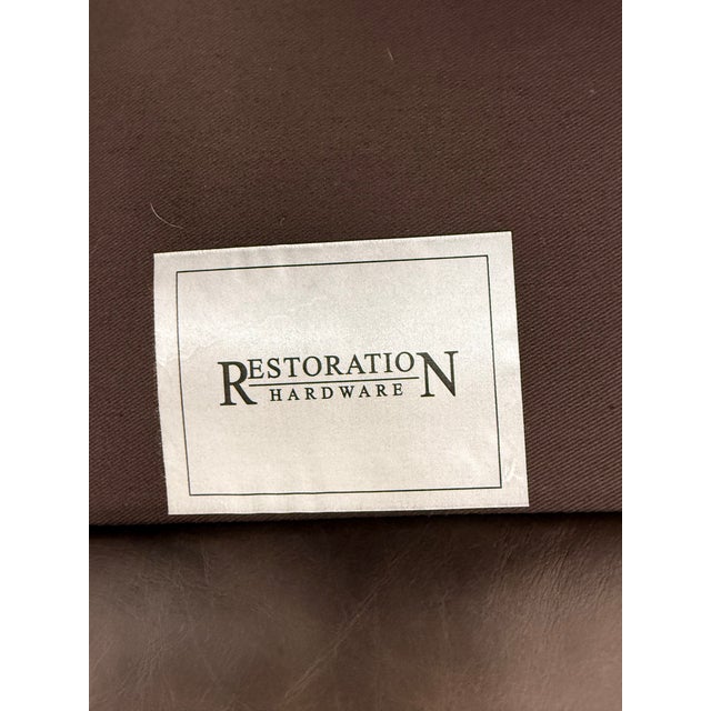 Restoration Hardware Restoration Hardware Lancaster Classic Brown Leather Luxe Depth Sofa For Sale - Image 4 of 8
