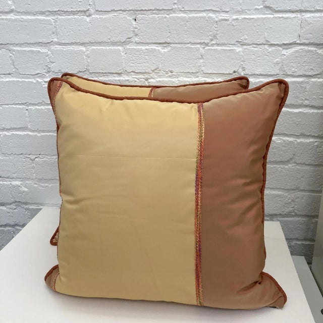 DWM | MALOOS Throw Pillows, 2000s Cream Pink Caramel Pillows - a Pair For Sale - Image 4 of 9