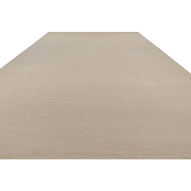 Rug & Kilim Rug & Kilim’s Oversized Contemporary Textural Solid Rug in Cream and White Tones - 14x15 For Sale - Image 4 of 8