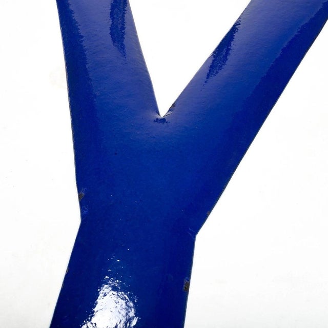 Vintage Enameled Letter Y, 1960s For Sale - Image 6 of 11