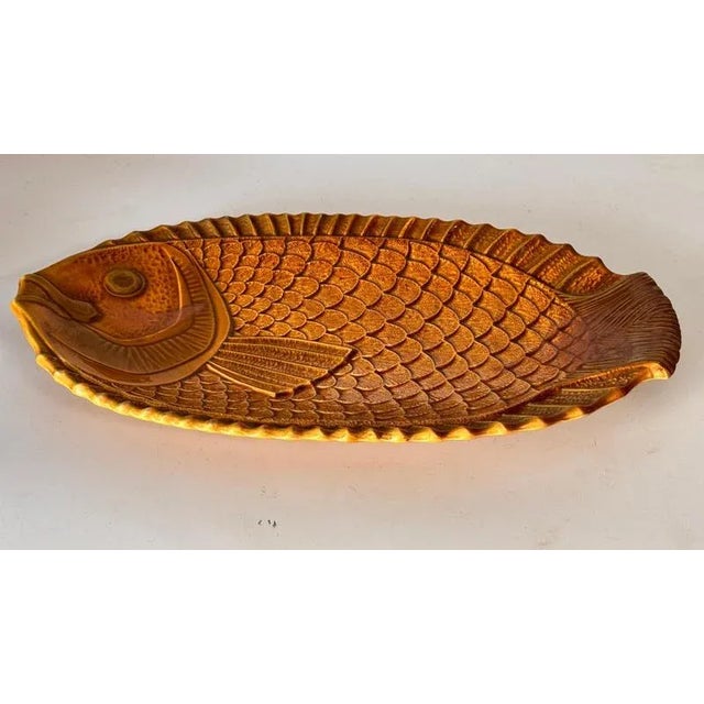 1970s French Ceramic Decorative Dish – Yellow and Brown Glazed Mid-Century Design : This decorative ceramic dish was...