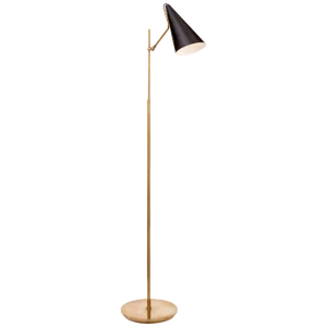 AERIN for Visual Comfort Signature Clemente Floor Lamp in Hand-Rubbed Antique Brass with Black