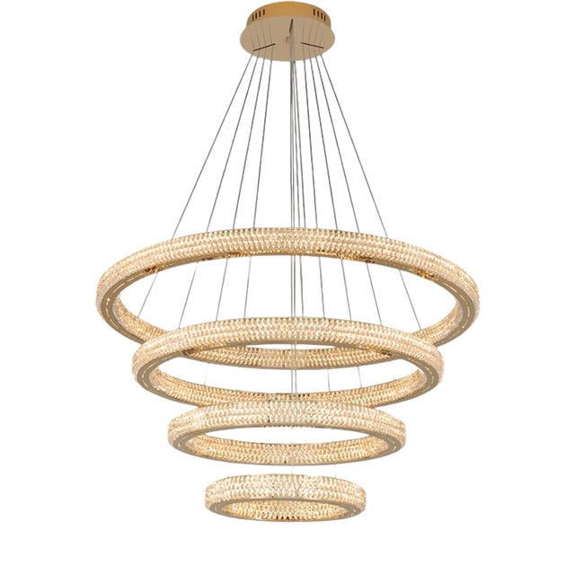 Collection Cerchi Di Luce Chandelier in Metal and Crystal by Jago For Sale