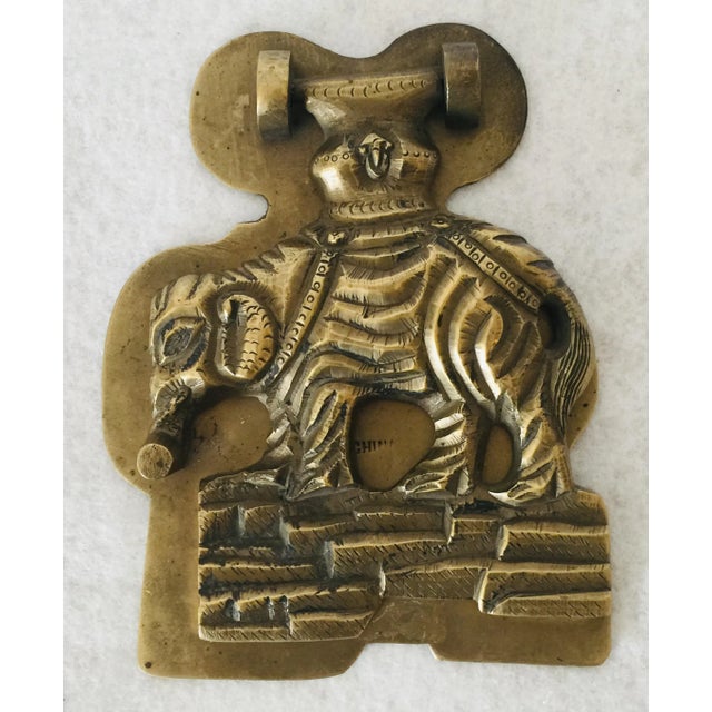 Metal Vintage 1920s Brass Asian Door Knocker For Sale - Image 7 of 7