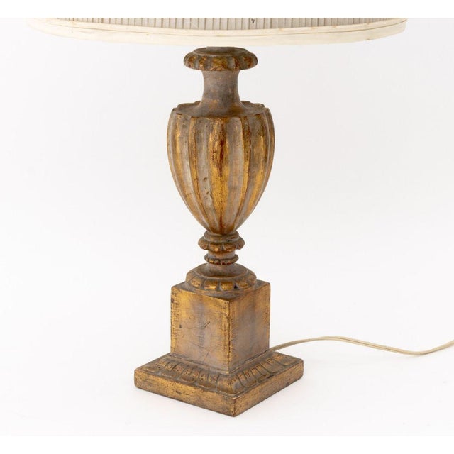Wood Neoclassical Urn Form Giltwood Table Lamps, Pair For Sale - Image 7 of 7