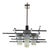 Vintage Abstract Italian Glass & Chrome Chandelier For Sale
