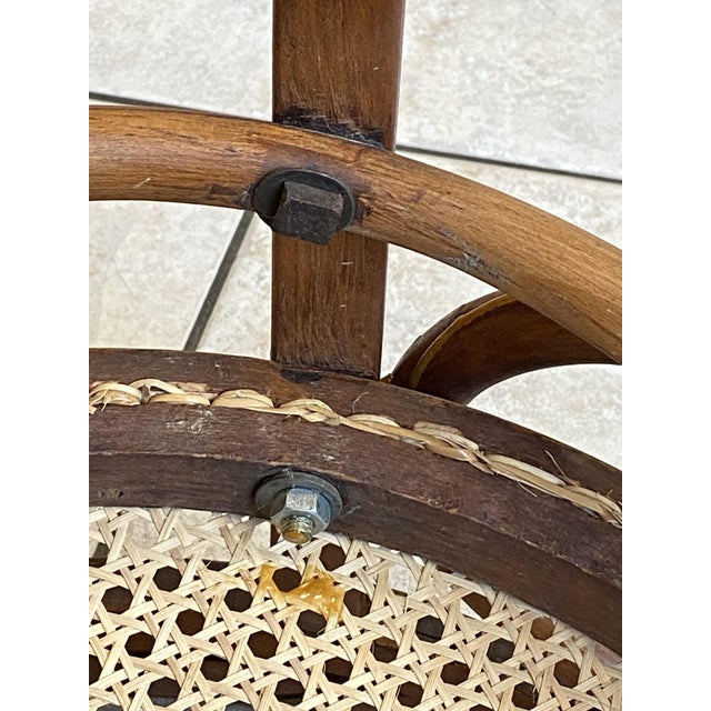 Rustic Bistro-Style Desk Chair in Bentwood with Cane Seat, 1930s For Sale - Image 3 of 18