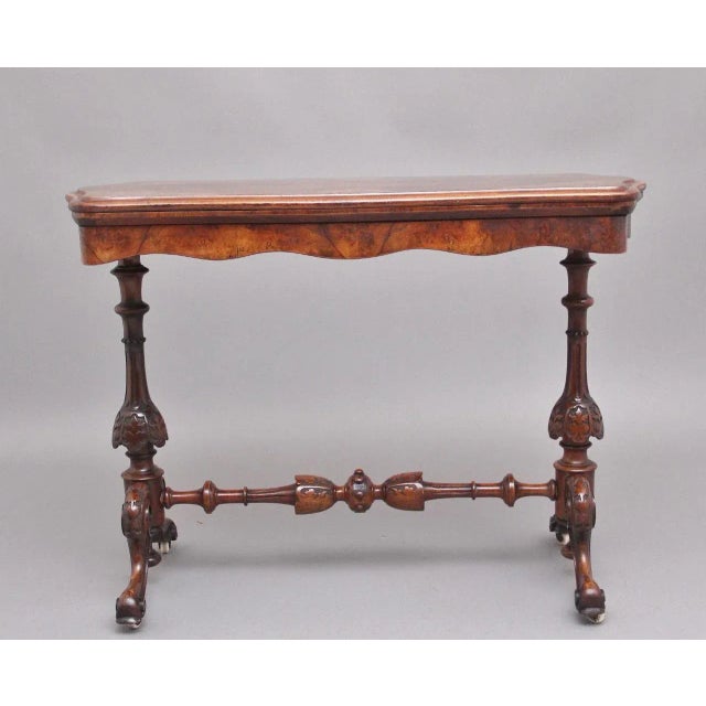 19th Century Burr Walnut Card Table For Sale - Image 11 of 13