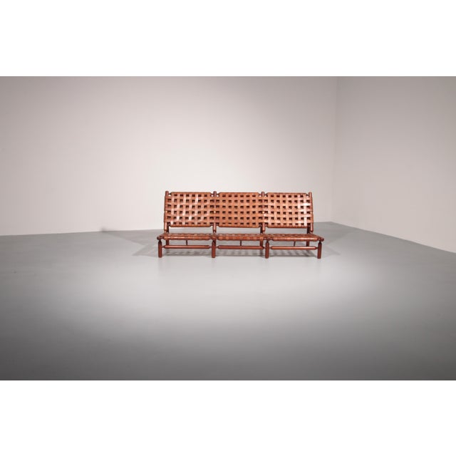 Brown Three-Seater Sofa by Ilmari Tapiovaara for Paolo Arnaboldi, Italy, 1957 For Sale - Image 8 of 14