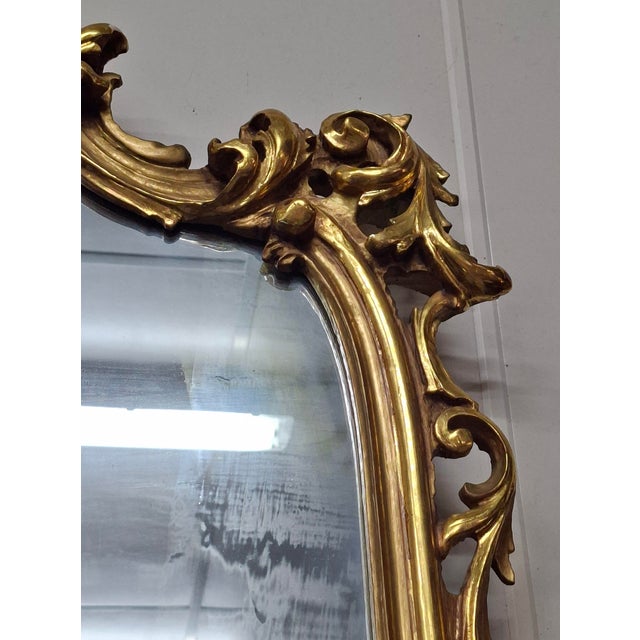 20th Century Rococo Carved and Gilded Wooden Mirror, 1890s For Sale - Image 6 of 7