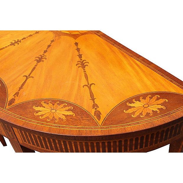 Wood Inlay Demilune Console Table Chairish