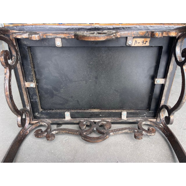 Vintage Tessellated Horn Side Table on Iron Base, Hollywood Regency For Sale - Image 9 of 14