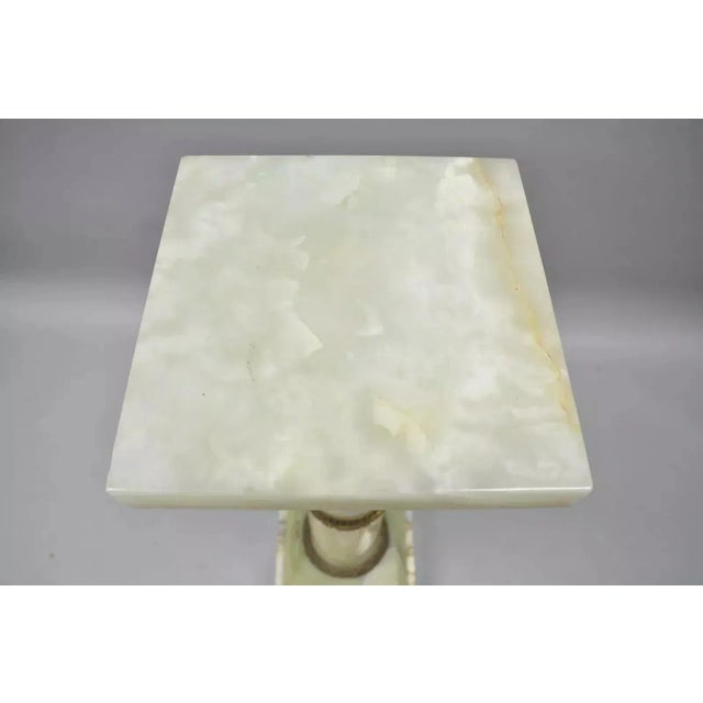 Early 20th Century 19th Century French Empire Onyx & Bronze Ormolu Revolving Statue Column Pedestal For Sale - Image 5 of 12