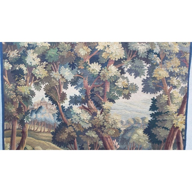 Textile Antique Verdure Tapestry With River For Sale - Image 7 of 11