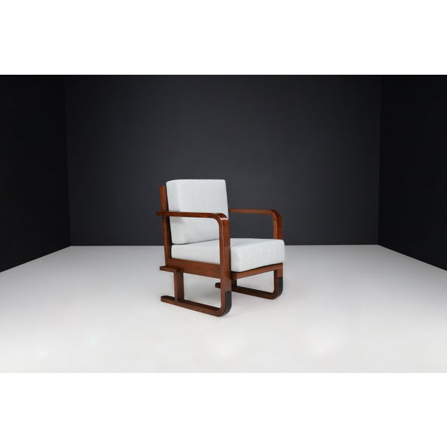 Set of Art Deco Armchairs in Oak Bentwood and New Upholstery, Austria, 1930s For Sale - Image 14 of 16