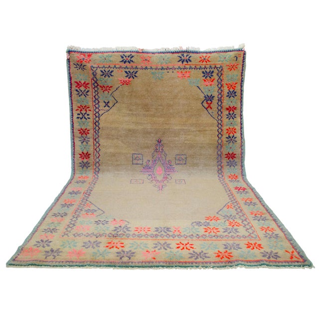 Hand-Knotted Antique Oushak Rug Circa 1900 High Pile Turkish Rug - 5'9" X 8'10" For Sale - Image 4 of 12
