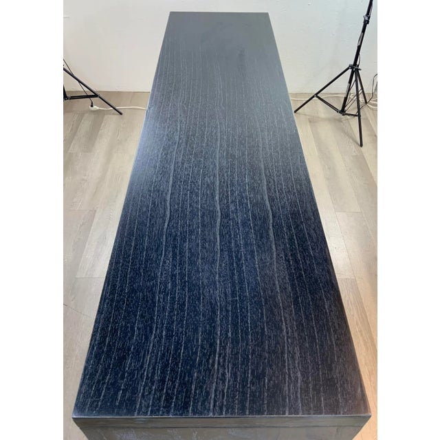 Modern Black Cerused Oak Finished Four Door Credenza For Sale In Atlanta - Image 6 of 10