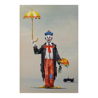 John Morris Mr. Otto Signed Midcentury Modern Surrealist Oil Painting on Canvas For Sale