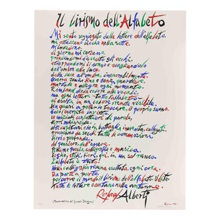 Rafael Alberti, The Lyricism of Alphabet, Lithograph, 1972 For Sale