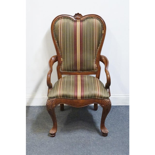 Traditional Thomasville Furniture Kent Park Collection Solid Mahogany Traditional Style Dining Arm Chair 38921 For Sale - Image 3 of 10