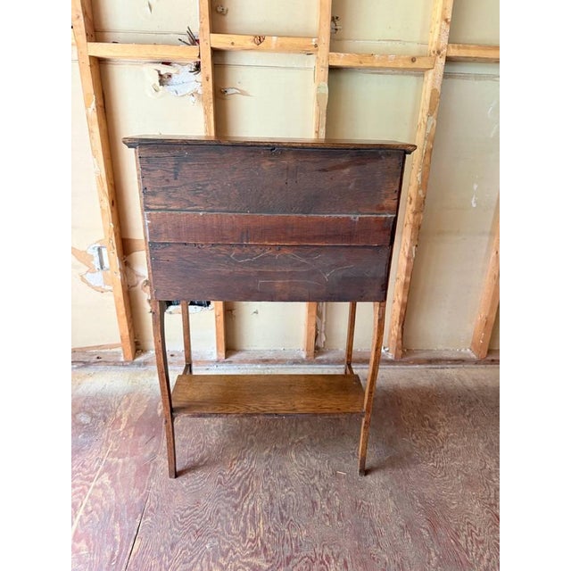 Antique Rococo Style Oak Drop Front Writing Desk For Sale - Image 10 of 18
