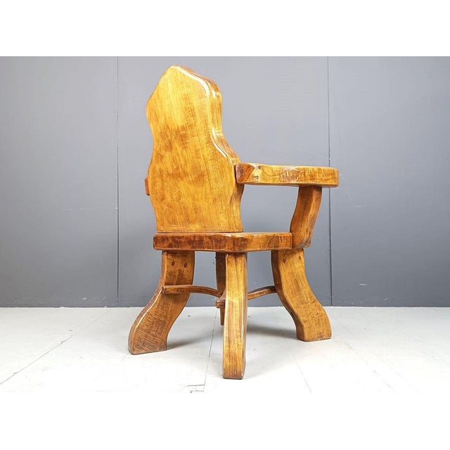 Tan Vintage Brutalist Armchair, 1960s For Sale - Image 8 of 14