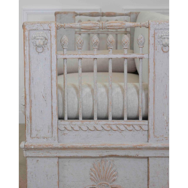 Gray Swedish 19th Century Gustavian Painted Daybed For Sale - Image 8 of 10