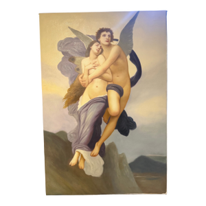 1970s After Adolphe William Bouguereau the Abduction of Psyche Oil Painting 35x24