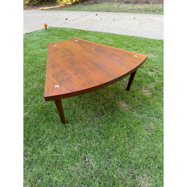 Mid-Century Modern American of Martinsville Wedge Table : Designer Merton Gershun For Sale - Image 3 of 7