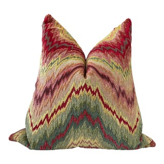 Pierre Frey “Budapest ” in Carmine Down-Filled 22" Pillow - Single For Sale